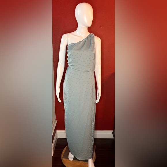 NWT Favorite Daughter The Singles Table One Shoulder Dress Slate Blue. Size 12 - Picture 4 of 11